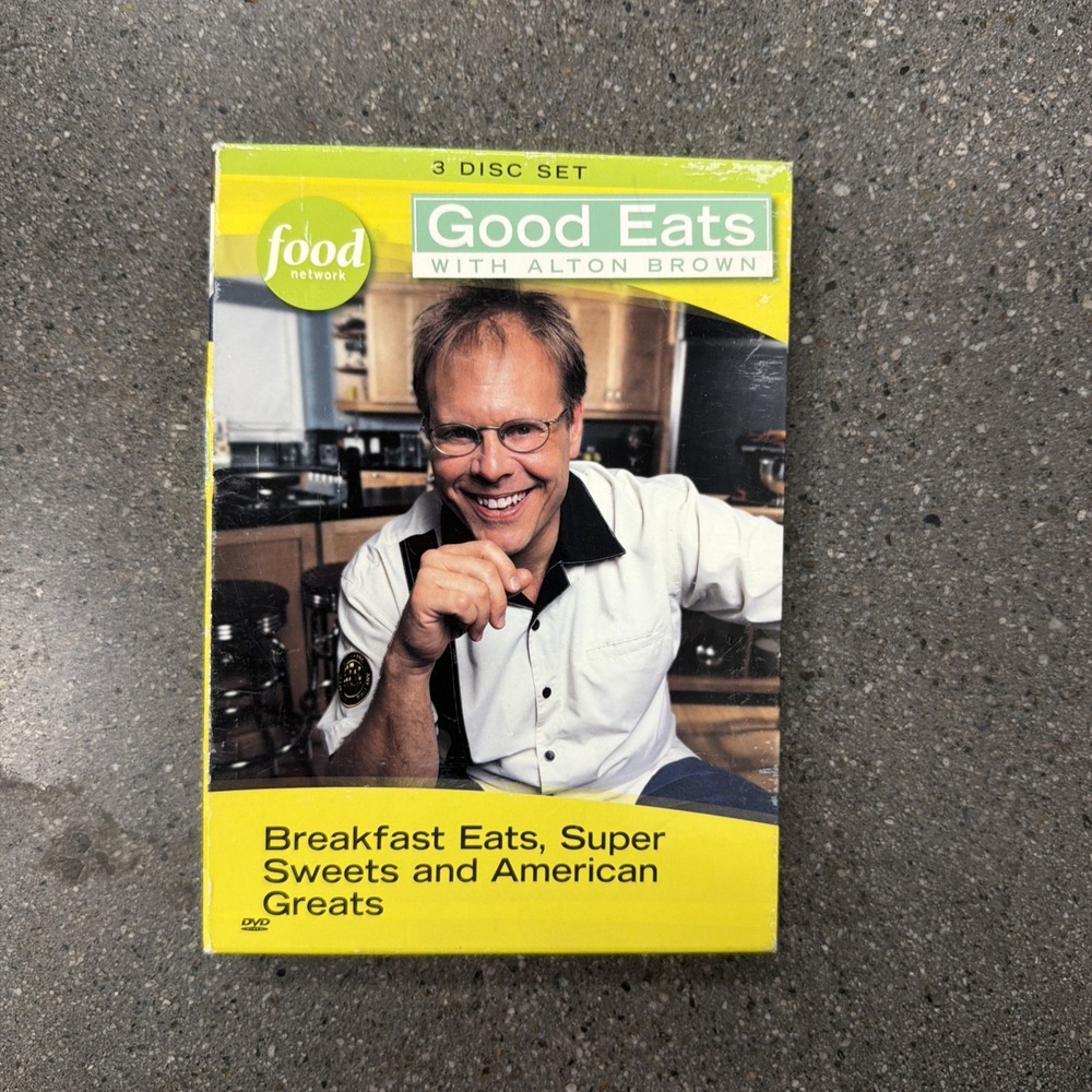 Good Eats with Alton Brown Wooed by American Food 3 Disc DVD Scratch Free